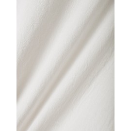 Women Solid Crew Neck Cotton Drop Shoulder Loose Blouse